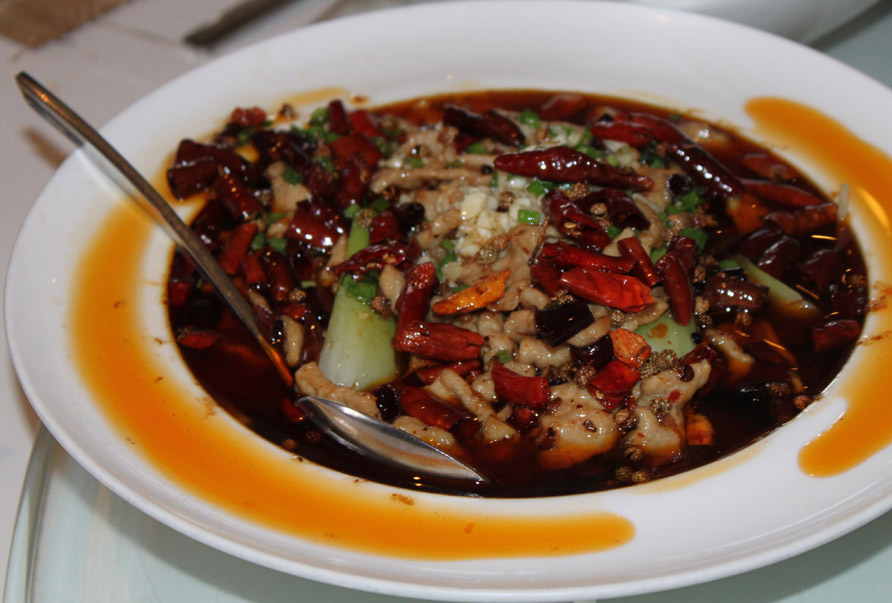 Sichuan dish with pork chili and pepper